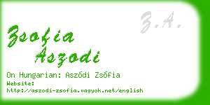 zsofia aszodi business card